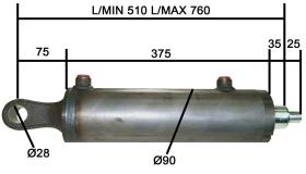TERCER PUNTO HIDRAULICO 4080250E - CIL.VAST 40 CAM.80 CARR. 250 +CULOTE A.A.