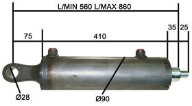 TERCER PUNTO HIDRAULICO 4080300E - CIL.VAST 40 CAM.80 CARR. 300 + CULOTE A.A.