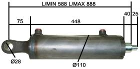 TERCER PUNTO HIDRAULICO 50100300E - CIL. VAST. 50, CAM. 100, CARR. 300 CON CULOTE A.A.