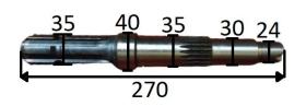 MECANICA 046736580 - EJE TDF SDF Z06 Z21 Ø24-30-35-40-35 L270MM