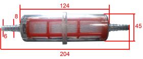MECANICA 112660 - FILTRO GASOIL EN LINEA Ø8-10 L. 200