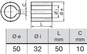 MECANICA 840540 - CASQUILLO MOTOR HIDRAULICO Ø50 EXT Ø32 INT  CHAVETA 10 MM L