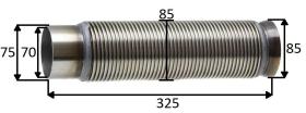 MECANICA AL175163 - CONECTOR ESCAPE FLEXIBLE JHD L325MM INT Ø70 EXT Ø75-85