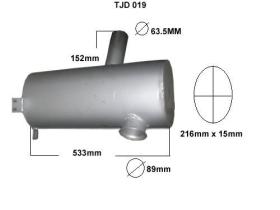 MECANICA AL37167 - SILENCIOSO ESCAPE JHD BOCA Ø73 L 535 MM
