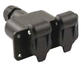 MATERIAL ELECTRICO 355772 - ENCHUFE HEMBRA 3 VIAS CON TAPA DOBLE