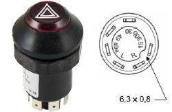 MATERIAL ELECTRICO 360860 - INTERRUPTOR EMERGENCIA 6 PATILLAS CON TESTIGO ( COBO )