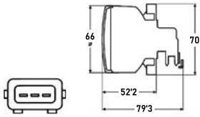 MATERIAL ELECTRICO 365150 - FARO TRASERO INTERMITENTE GRIS LAMPARA NARANJA  12V