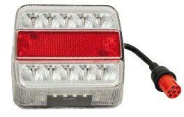 MATERIAL ELECTRICO 365520 - PILOTO TRASERO LEDS 5 FUNC. CUADRADO 12 V.  104X98 (CONECTOR