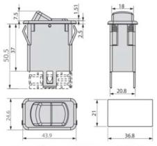 MATERIAL ELECTRICO 367200 - INTERRUPTOR CON TECLA BASCULANTE 0-1-2  12V A LED