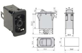 MATERIAL ELECTRICO 367220 - INTERRUPTOR CON TECLA BASCULANTE 0-1  12V A LED
