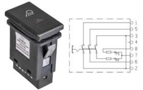 MATERIAL ELECTRICO 371070 - PULSADOR LUCES SDF PNEUTRON 8 TERMINALES