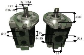 HIDRAULICA 22C168X966KU - BOMBA HIDRAULICA DOBLE DER 16+8 CC Z15