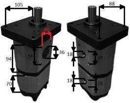 HIDRAULICA 25A3616X880LA - BOMBA HIDRAULICA DOBLE IZQ 36+16 AGCO