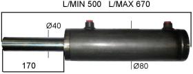 HIDRAULICA 4080170N - CIL. Ø40, CAM. Ø80 C. 170N PARA TENSOR 5799DX VAST. PROLONGA
