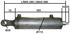 HIDRAULICA 50100200E - CIL. VAST. 50, CAM. 100, CARR. 200 CON CULOTE A.A.