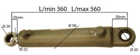 HIDRAULICA 804545 - CILINDRO DIRECCION  SAME L 340 - 520