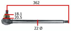 TERCER PUNTO 621650 - ROTULA + VASTAGO DIR. L. 362 MM CONO Ø 18,-20,3 R22MM