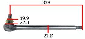 TERCER PUNTO 622300 - ROTULA+VASTAGO DIR. Ø22 L. 340 MM CONO 20-22   Ø16X150