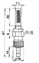 ACCESORIOS 121910 - GRIFO DEPOSITO GASOLINA 10X100 Ø6 MM.