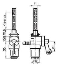 ACCESORIOS 121970 - GRIFO DEPOSITO GASOLINA 12X100   Ø6MM