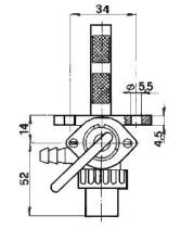 ACCESORIOS 121990 - GRIFO DEPOSITO GASOLINA 34MM   8MM