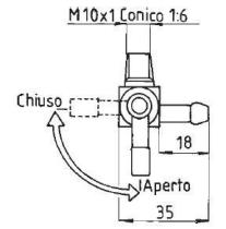 ACCESORIOS 122010 - GRIFO DEPOSITO GASOLINA 1 VIA 10X100 CONICO