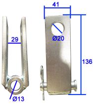 ACCESORIOS 510639 - CONJUNTO 2 HORQUILLAS SUPERIOR BRAZO ELEVACION ISEKI  Ø20