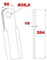 ACCESORIOS 553120 - CUCHILLA DESBROZADOR RECTA L. 204 PLETINA 60X10  25,5