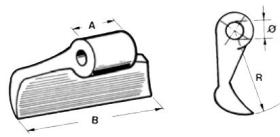 ACCESORIOS 559190 - MARTILLO TRITURADOR A40 B120 Ø16,5 R90