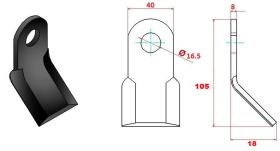 ACCESORIOS 561700 - CUCHILLA DESBROZADOR L,105-40 PLETINA 40X8  30X14