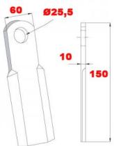 ACCESORIOS 570570 - CUCHILLA DESBROZADOR RECTA L,150 PLETINA 60X10  25,5