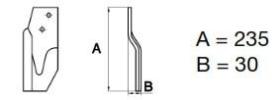 ACCESORIOS 572850 - CUCHILLA ZANJADORA  A235  B30  Ø12,5