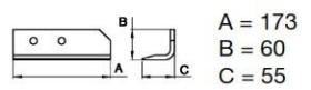 ACCESORIOS 572870 - CUCHILLA ZANJADORA  A173  B60 C55  Ø12,5