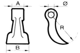 ACCESORIOS 573130 - MARTILLO TRITURADOR A60 B70 R110 Ø36