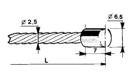 ACCESORIOS 600170 - CABLE EMBRAGUE C.7X6.5 LT. 3000 MM Ø2.5MM