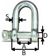 ACCESORIOS 602620 - GRILLETE HORQUILLA CINCADO Ø 12 MM.