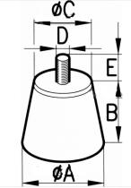 ACCESORIOS 606870 - SOPORTE ANTIVIBRACION 25X48X40 TORN.8X10