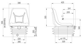 ACCESORIOS 608820 - ASIENTO SUSPENSION BAJO TIPO ORIGINAL 380MM