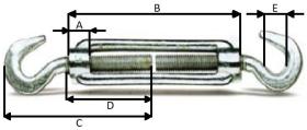 ACCESORIOS 615950 - TENSOR CABLE Ø 12 MM. DOBLE GANCHO