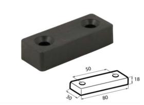 ACCESORIOS 620860 - TOPE VENTANA 80X30 GROSOR 18 MM