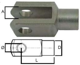 ACCESORIOS 628350 - HORQUILLA AMORTIGUADOR ØM6