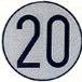 ACCESORIOS D20 - PLACA LIMITE VELOCIDAD 20 K.H.