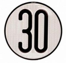 ACCESORIOS D30 - PLACA LIMITE VELOCIDAD 30 K,H.