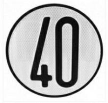 ACCESORIOS D40 - PLACA LIMITE VELOCIDAD 40 K.H.