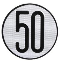 ACCESORIOS D50 - PLACA LIMITE VELOCIDAD 50 K.H.