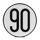 ACCESORIOS D90 - PLACA LIMITE VELOCIDAD 90 KM/H