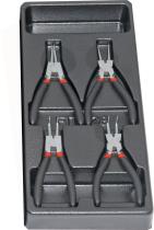 HERRAMIENTA MANUAL 03BANH4-3 - BANDEJA+HERRAMIENTAS JUEGO ALICATES CIRCLIP 4 PZS