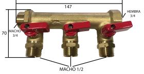 PULVERIZACION 250961 - COLECTOR 3/4 A 3 GRIFO DE 1/2
