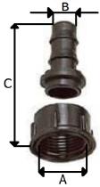 PULVERIZACION 256140 - RACOR RECTO 1/2 T L  Ø16