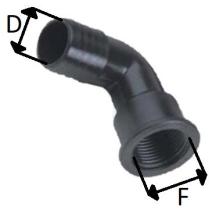 PULVERIZACION 266333 - RACOR CURVO MANG. 30, 1º HEMBRA